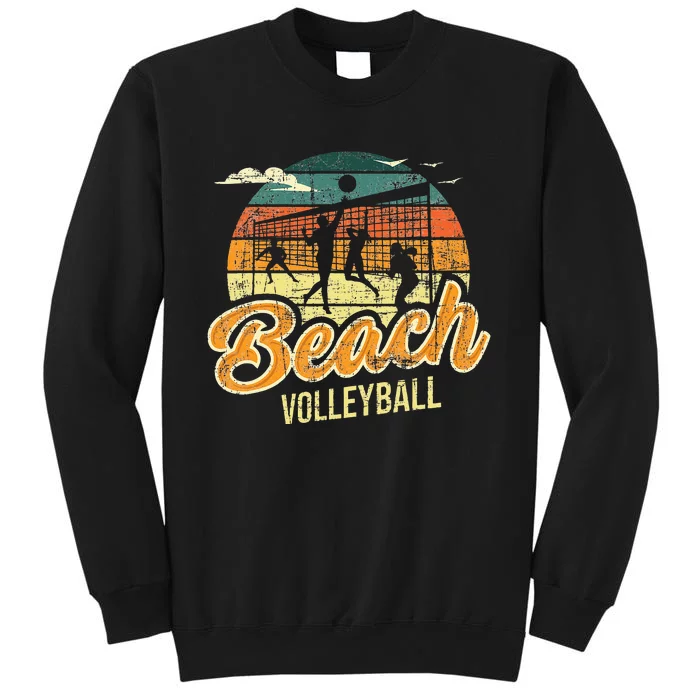 Beach Volleyball Retro Vintage Athletes Players Setters Tall Sweatshirt