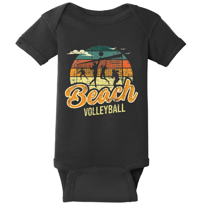 Beach Volleyball Retro Vintage Athletes Players Setters Baby Bodysuit