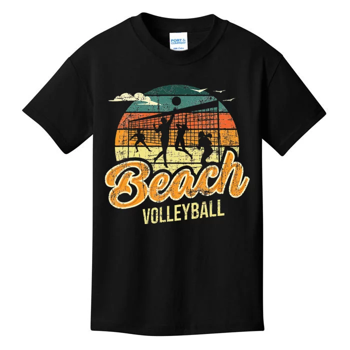 Beach Volleyball Retro Vintage Athletes Players Setters Kids T-Shirt