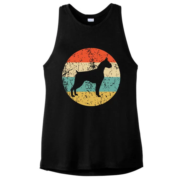 Boxer Vintage Retro Boxer Dog Ladies Tri-Blend Wicking Tank