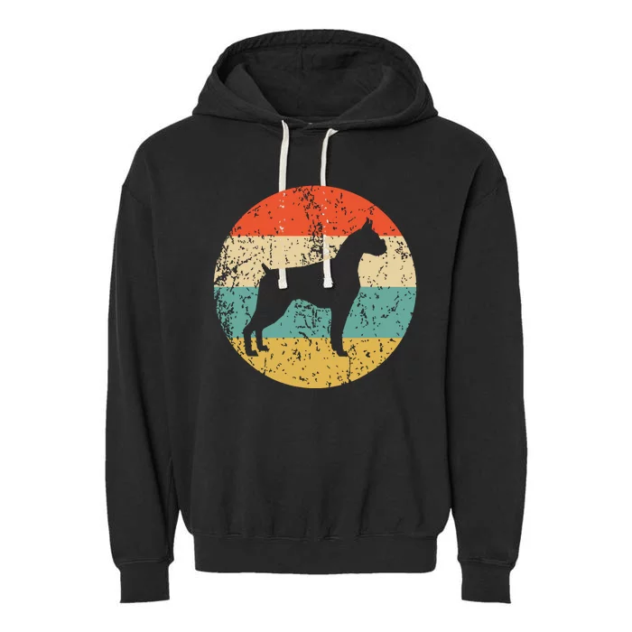 Boxer Vintage Retro Boxer Dog Garment-Dyed Fleece Hoodie