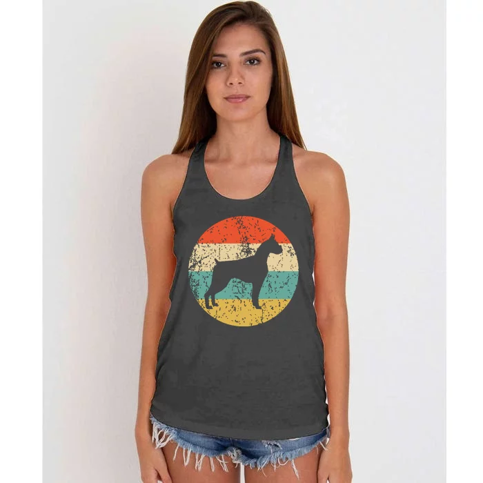 Boxer Vintage Retro Boxer Dog Women's Knotted Racerback Tank