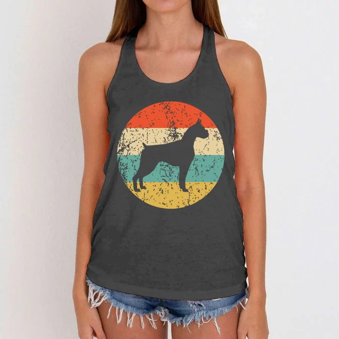 Boxer Vintage Retro Boxer Dog Women's Knotted Racerback Tank