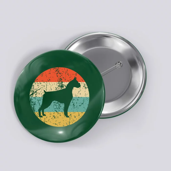 Boxer Vintage Retro Boxer Dog Button