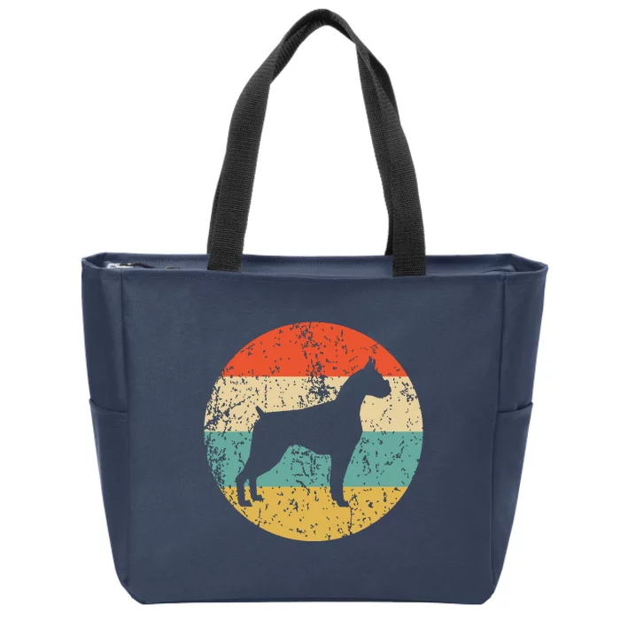 Boxer Vintage Retro Boxer Dog Zip Tote Bag