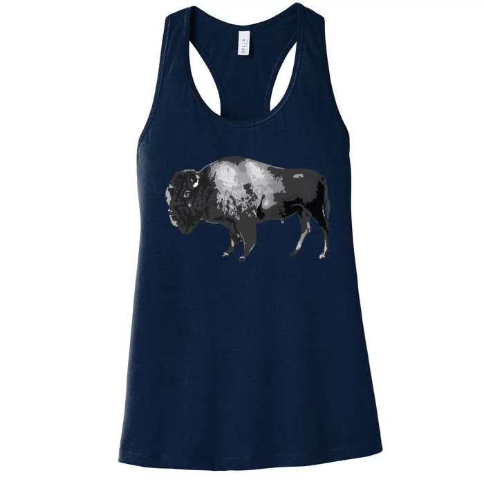 Buffalo Vintage Retro American Bison Women's Racerback Tank