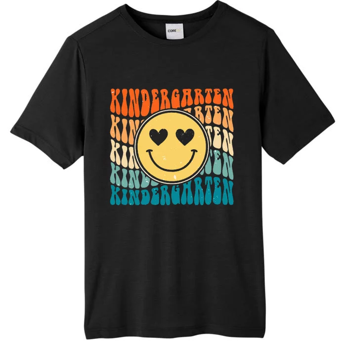 Boho Vintage Retro Groovy Smile Kindergarten Teacher ChromaSoft Performance T-Shirt