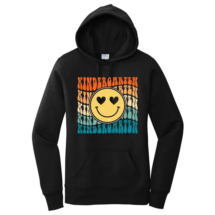 Boho Vintage Retro Groovy Smile Kindergarten Teacher Women's Pullover Hoodie