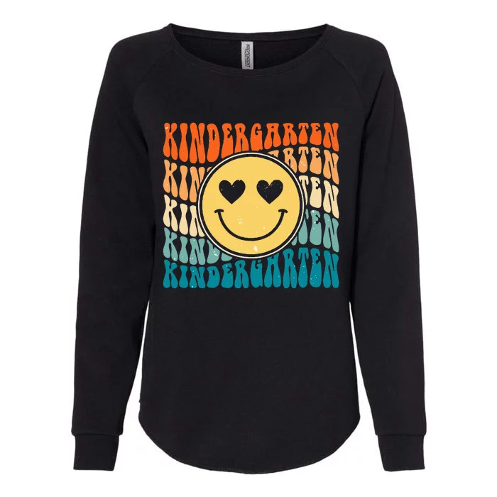 Boho Vintage Retro Groovy Smile Kindergarten Teacher Womens California Wash Sweatshirt