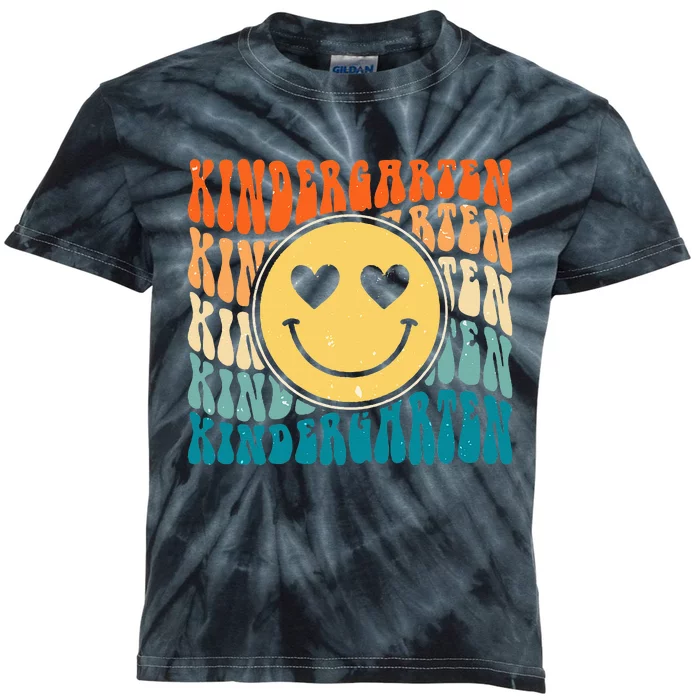 Boho Vintage Retro Groovy Smile Kindergarten Teacher Kids Tie-Dye T-Shirt