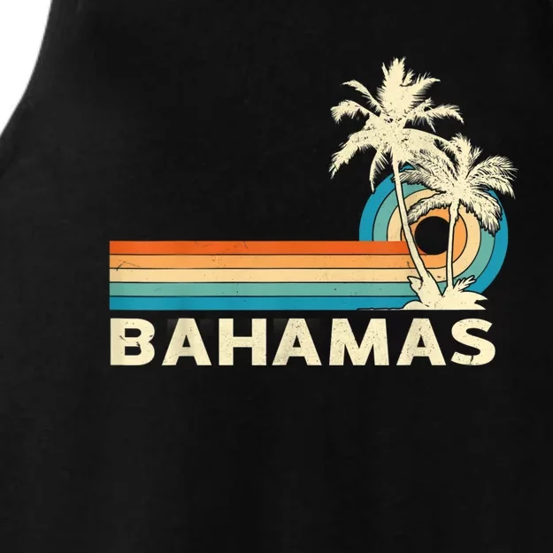 Bahamas Vacation Retro 80s Beach Souvenir Ladies Tri-Blend Wicking Tank