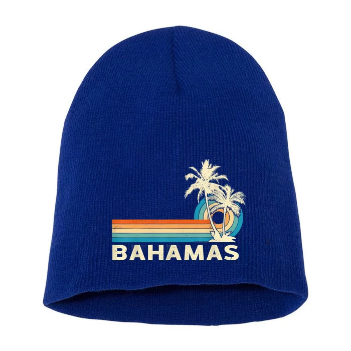 Bahamas Vacation Retro 80s Beach Souvenir Short Acrylic Beanie