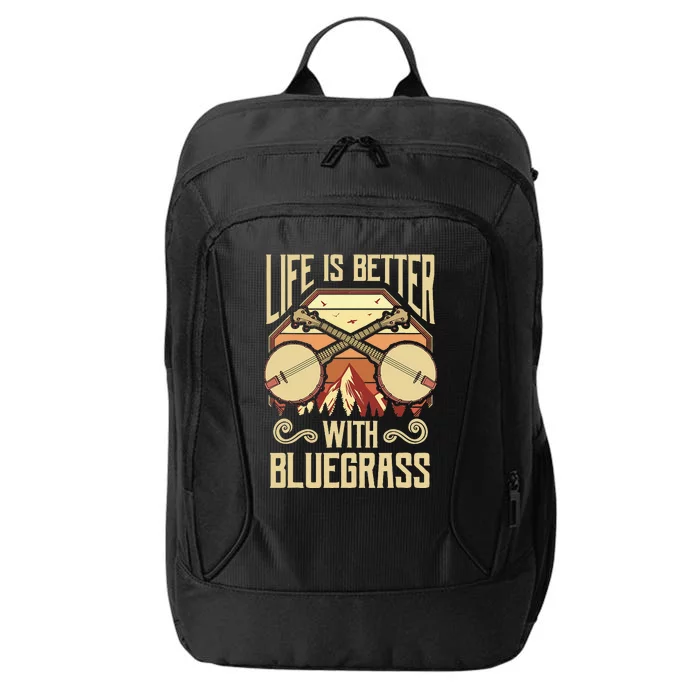 Banjo Vintage Retro Bluegrass Music Fans Banjo Player City Backpack