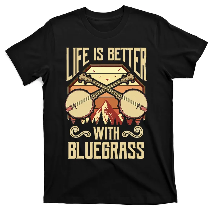 Banjo Vintage Retro Bluegrass Music Fans Banjo Player T-Shirt