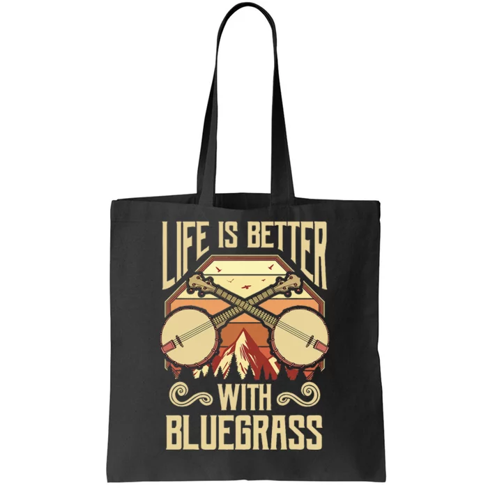 Banjo Vintage Retro Bluegrass Music Fans Banjo Player Tote Bag