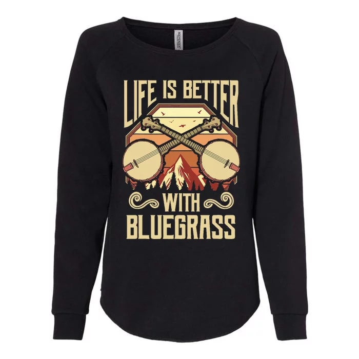 Banjo Vintage Retro Bluegrass Music Fans Banjo Player Womens California Wash Sweatshirt