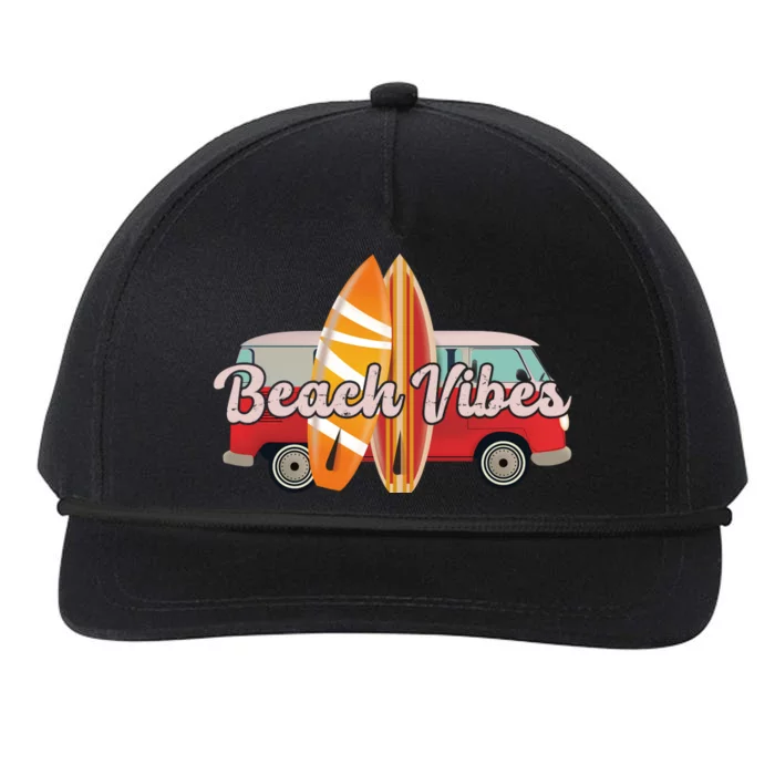 Beach Vibes Surfer Retro Van Snapback Five-Panel Rope Hat