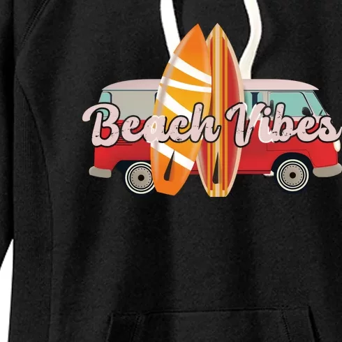 Beach Vibes Surfer Retro Van Women's Fleece Hoodie