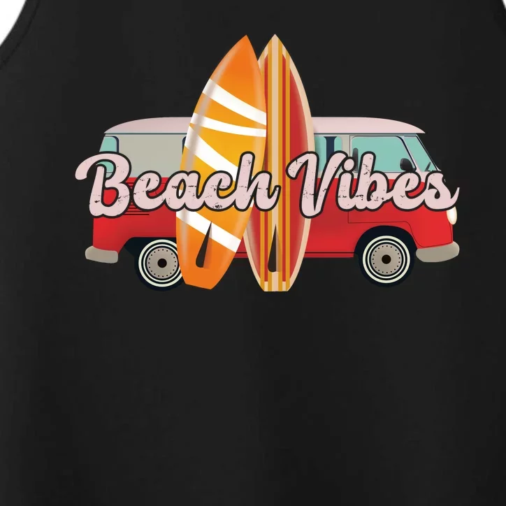 Beach Vibes Surfer Retro Van Performance Tank