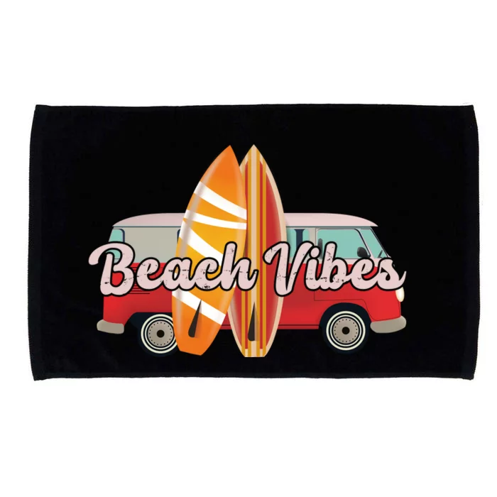 Beach Vibes Surfer Retro Van Microfiber Hand Towel