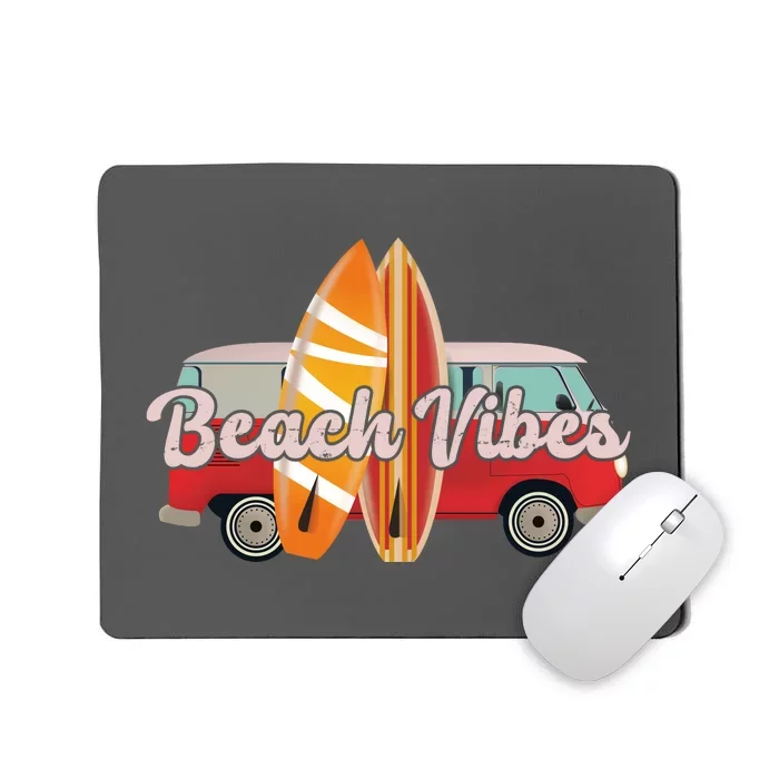 Beach Vibes Surfer Retro Van Mousepad