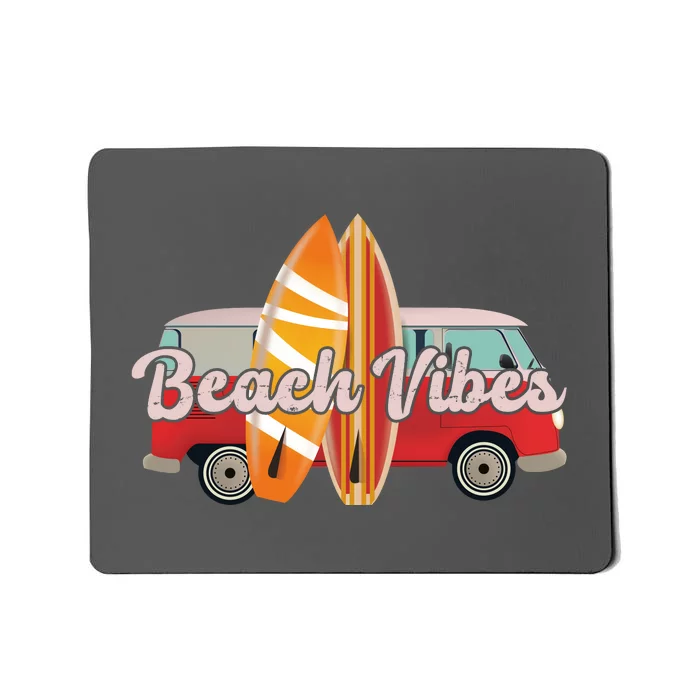 Beach Vibes Surfer Retro Van Mousepad