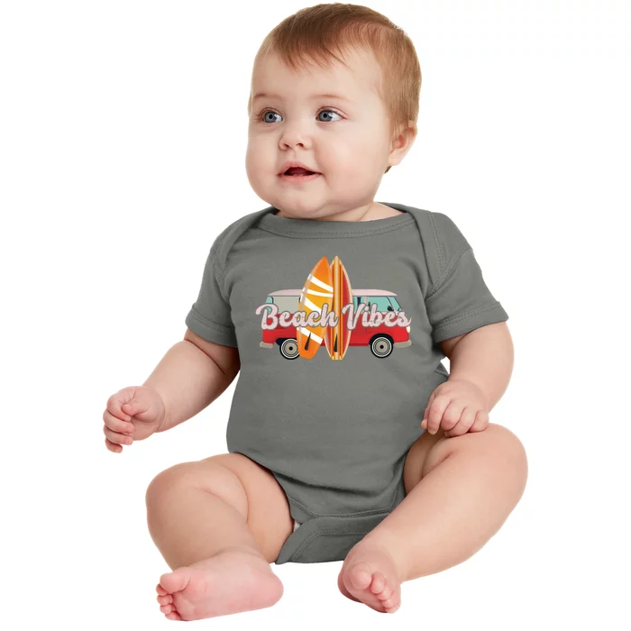 Beach Vibes Surfer Retro Van Baby Bodysuit