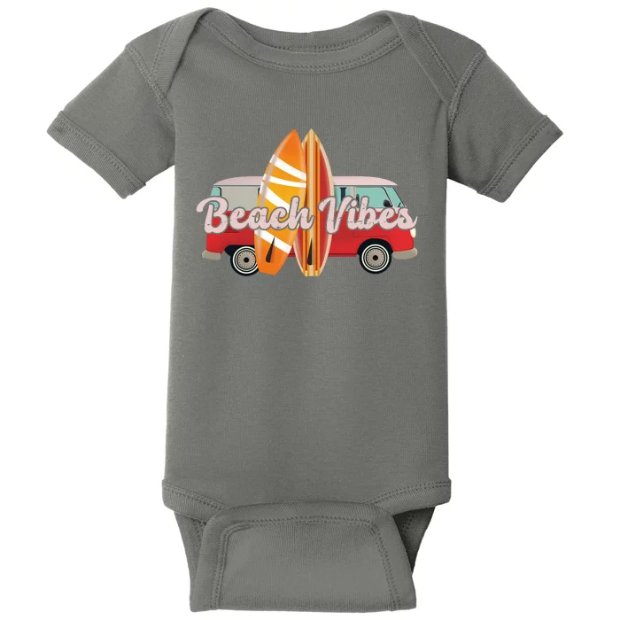 Beach Vibes Surfer Retro Van Baby Bodysuit