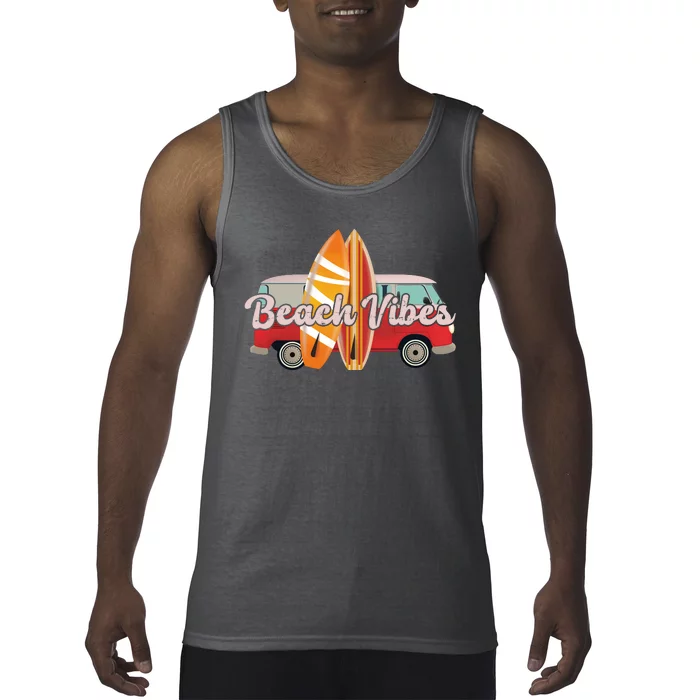 Beach Vibes Surfer Retro Van Tank Top