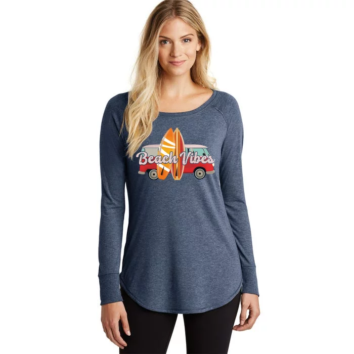 Beach Vibes Surfer Retro Van Women's Perfect Tri Tunic Long Sleeve Shirt