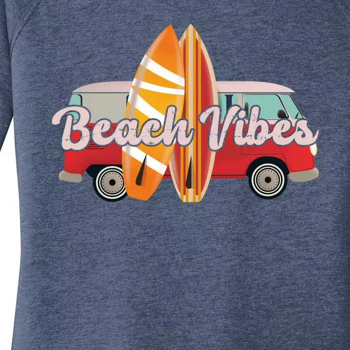 Beach Vibes Surfer Retro Van Women's Perfect Tri Tunic Long Sleeve Shirt