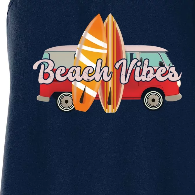 Beach Vibes Surfer Retro Van Women's Racerback Tank