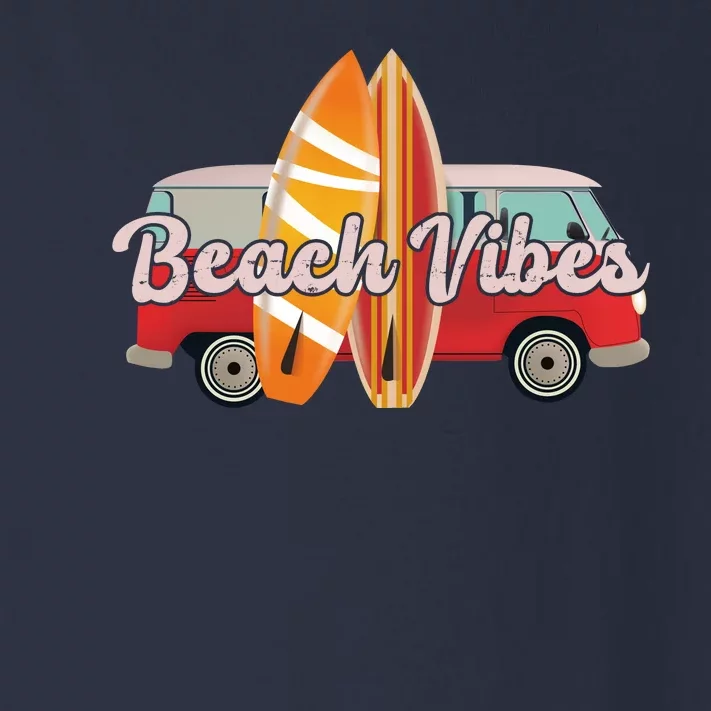 Beach Vibes Surfer Retro Van Toddler Long Sleeve Shirt