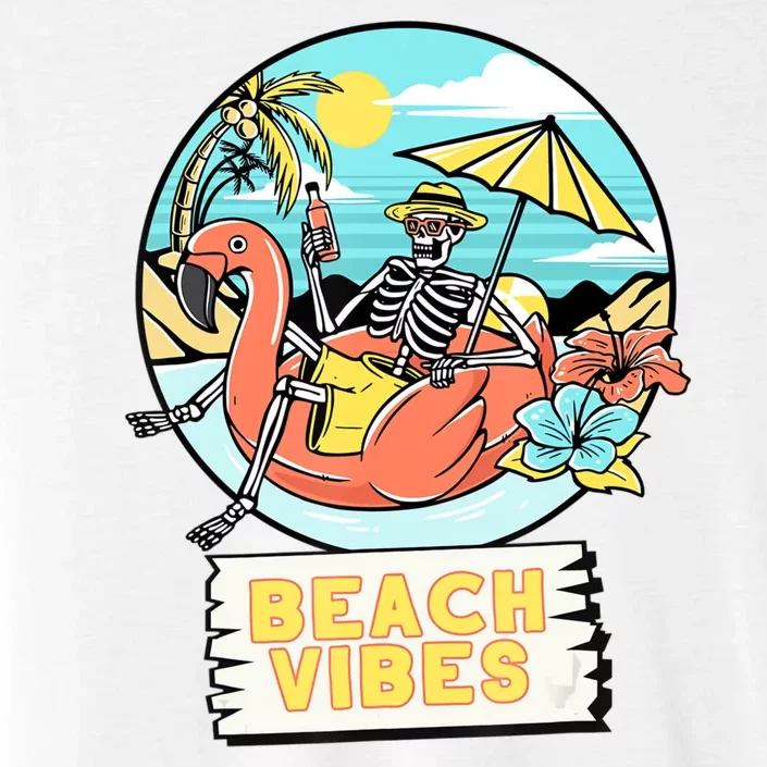 Beach Vibes Skeleton Flamingo Design ChromaSoft Performance T-Shirt