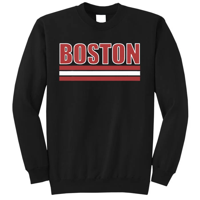 Boston Varsity Style Red Text Sweatshirt