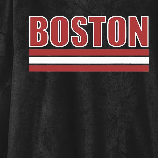 Boston Varsity Style Red Text Hooded Wearable Blanket