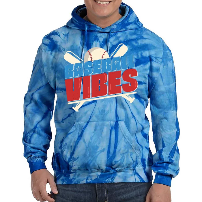 Baseball Vibes Softball Team Player Sports Fan Gift Tie Dye Hoodie