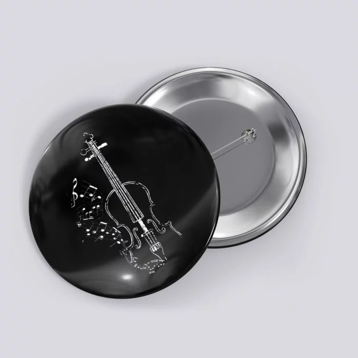 Beautiful Vintage Style Violin Design For Music Lovers Button