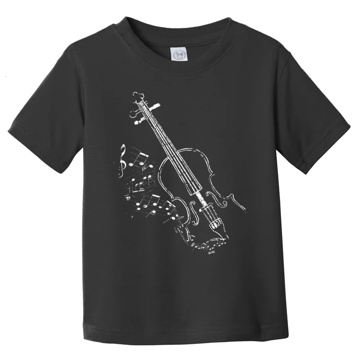 Beautiful Vintage Style Violin Design For Music Lovers Toddler T-Shirt