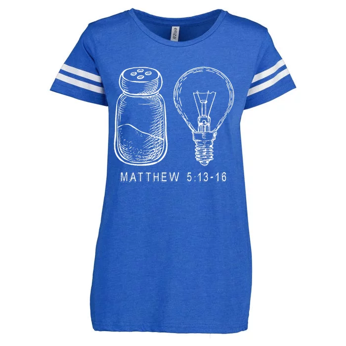 Bible Verse Salt And Lamp You Are The Light Of The World Enza Ladies Jersey Football T-Shirt