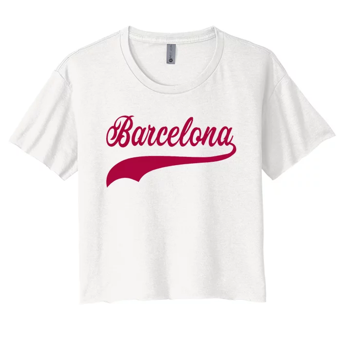 Barcelona Vintage Sports Style Women's Crop Top Tee