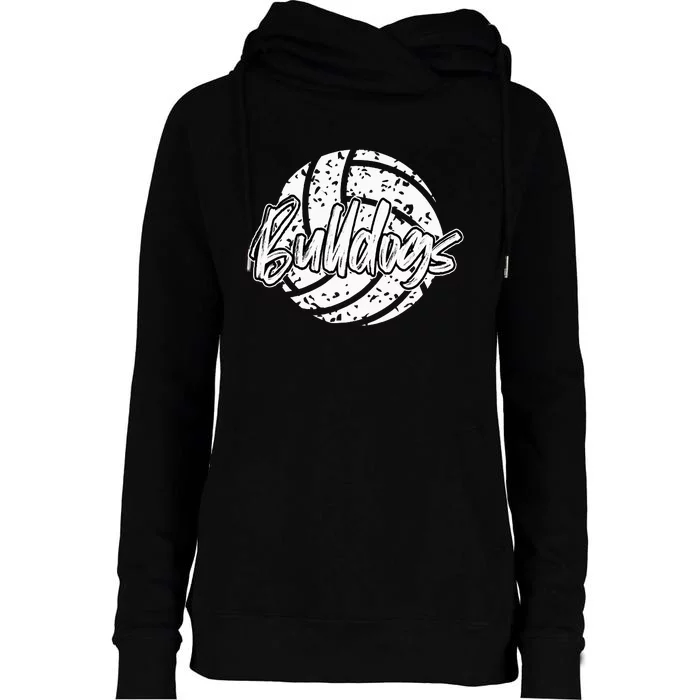 Bulldogs Volleyball School Sports Fan Team Spirit Womens Funnel Neck Pullover Hood