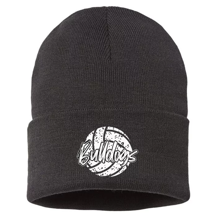 Bulldogs Volleyball School Sports Fan Team Spirit Sustainable Knit Beanie