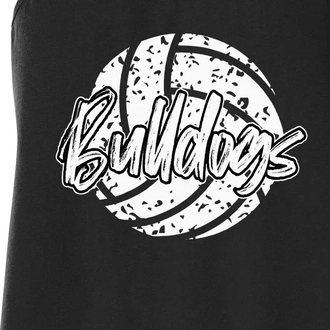 Bulldogs Volleyball School Sports Fan Team Spirit Women's Racerback Tank