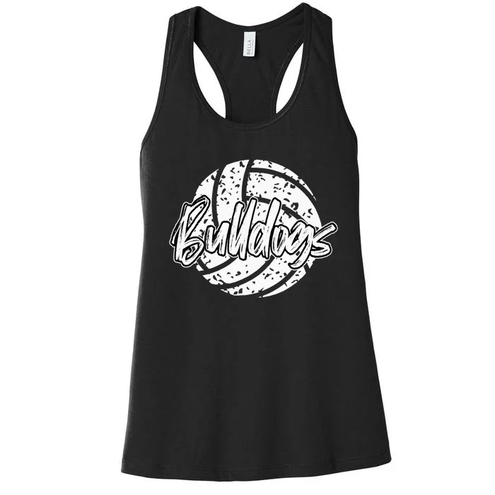 Bulldogs Volleyball School Sports Fan Team Spirit Women's Racerback Tank