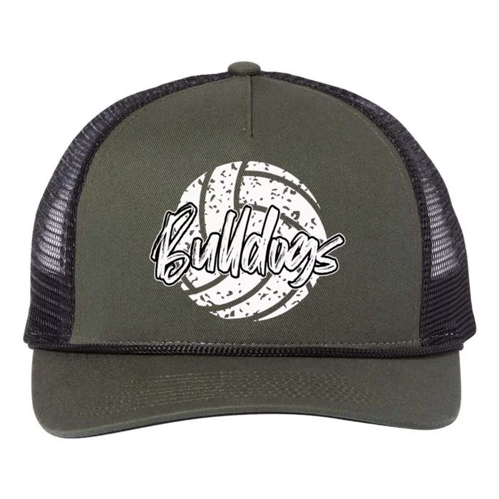 Bulldogs Volleyball School Sports Fan Team Spirit Retro Rope Trucker Hat Cap