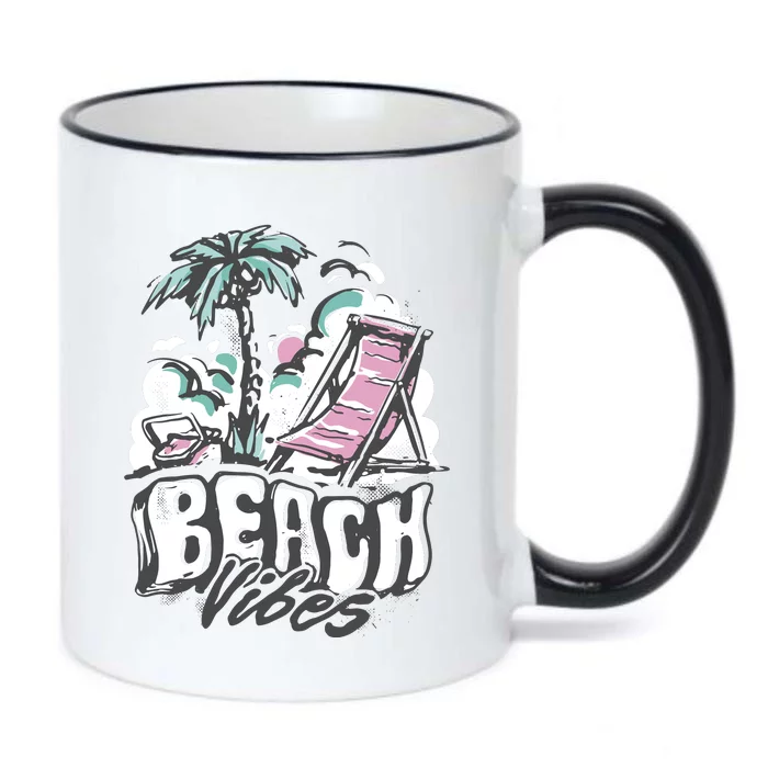 Beach Vibes Summer Black Color Changing Mug