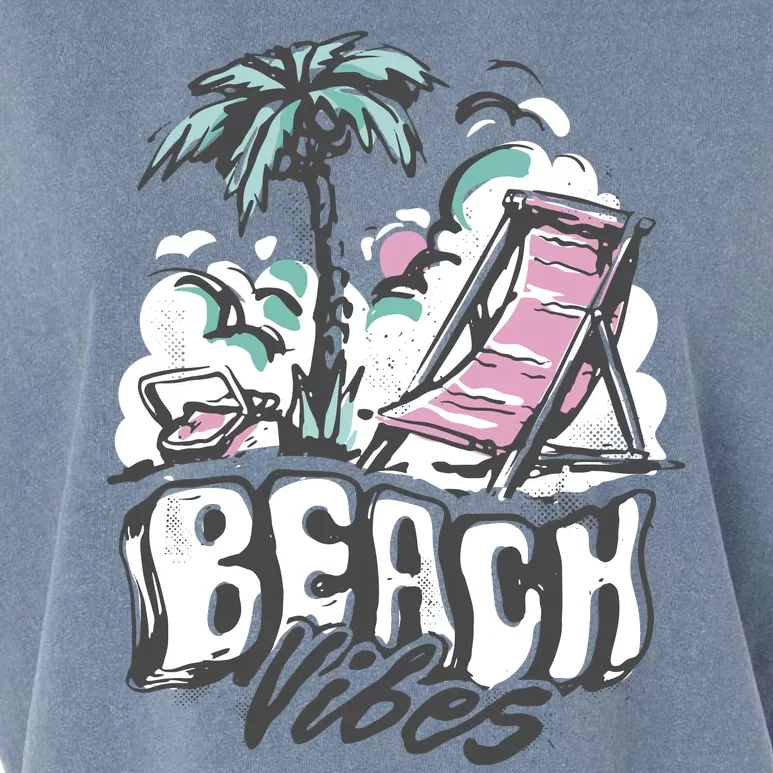 Beach Vibes Summer Garment-Dyed Women's Muscle Tee