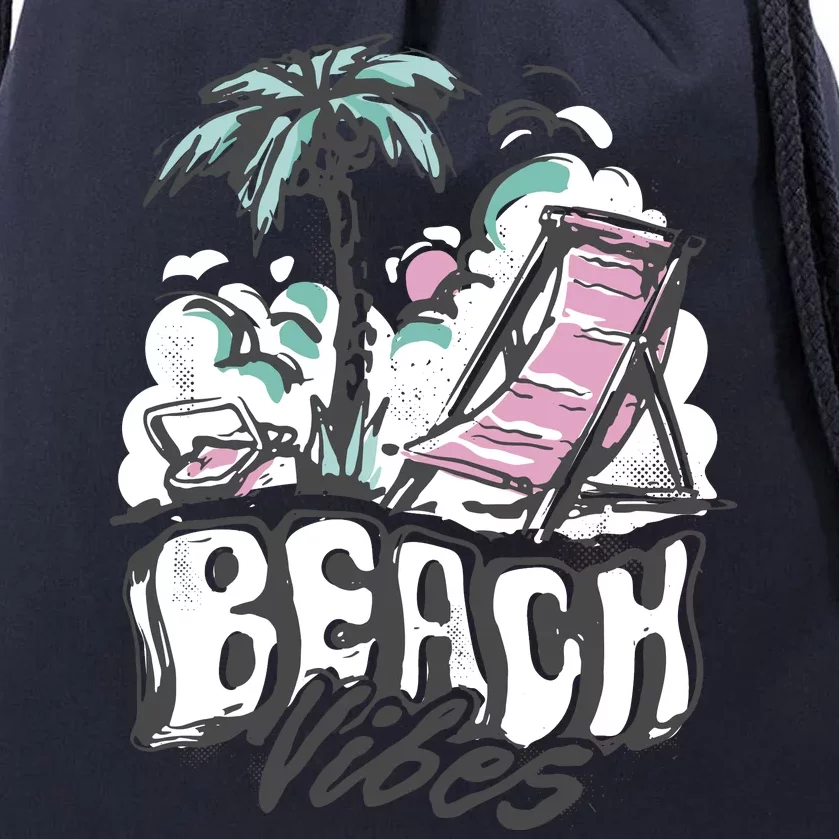 Beach Vibes Summer Drawstring Bag