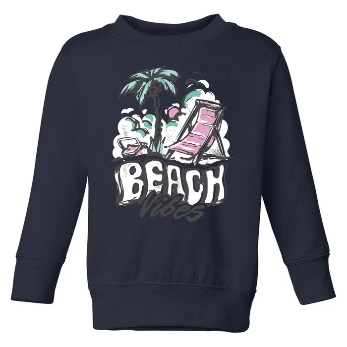 Beach Vibes Summer Toddler Sweatshirt